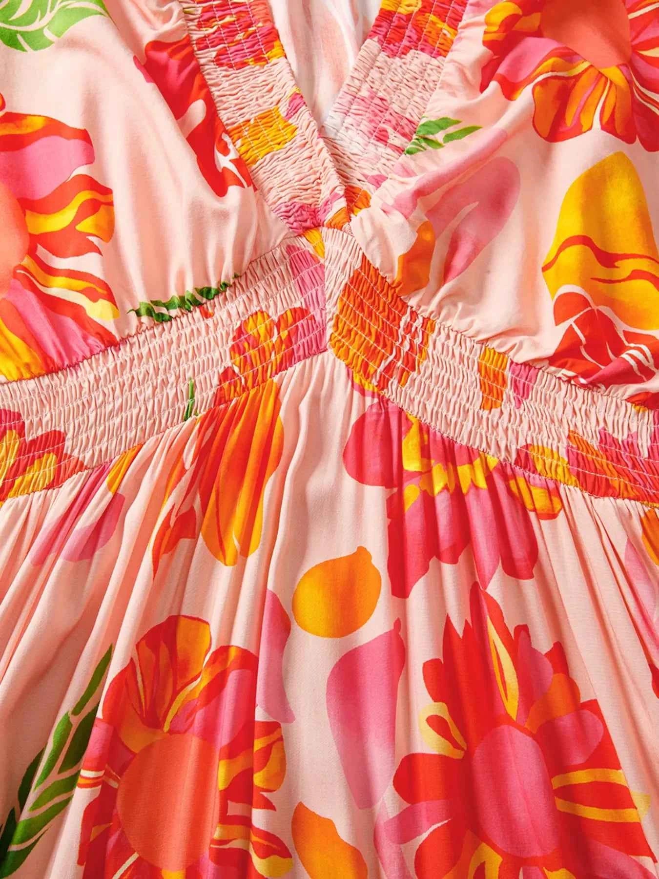 Smocked Floral Long Sleeve Maxi Dress 54340edf6e2e40b2aabf87a8129fe53d-Max-Origin