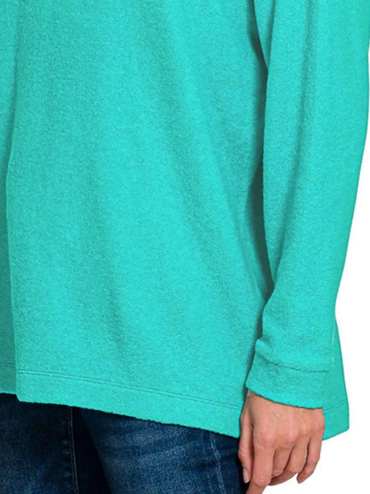 Hooded Brushed Melange Hacci Sweater 5437c679-9522-49ac-b3c2-d73744aa4018-Max-Origin