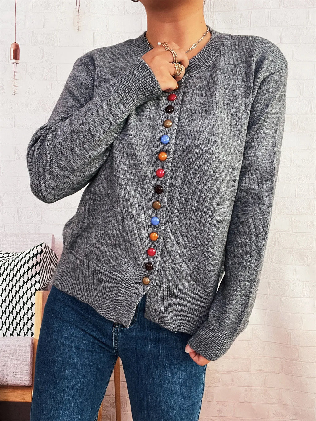 Button Up Long Sleeve Cardigan 54402ecfe811438f838739e52382e395-Max-Origin