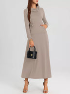 Cowl Neck Long Sleeve Midi Dress 544d525ef51443be85290ea93cceb42e-Max-Origin