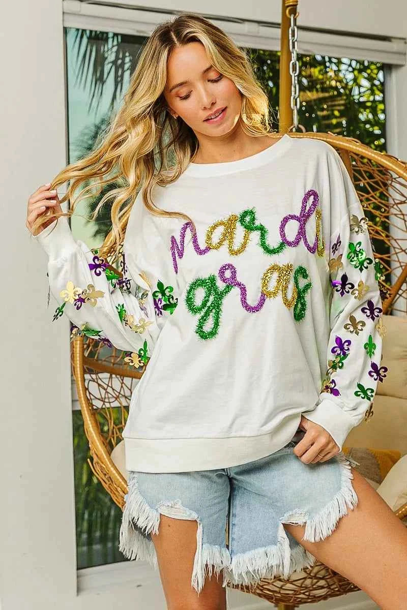 BiBi Fleur De Lis Sleeve Mardi Gras Pullover 5452e2e4f817443b9859bff22a5795d4-Max-Origin