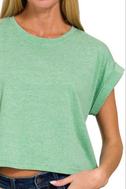 Rolled Sleeve Crop T-Shirt 54590b0f-e3d0-4ad8-b53a-6ab778c245cf-Max-Origin
