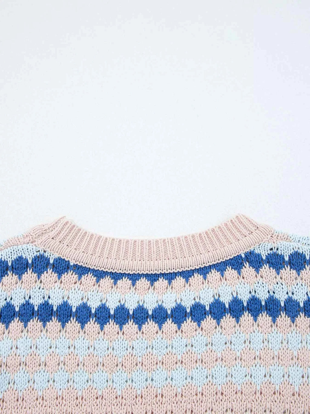 Stripe Eyelet Patterned Drop Shoulder Sweater 545d8434464345a0b0f2ea43ca1ae036-Max-Origin