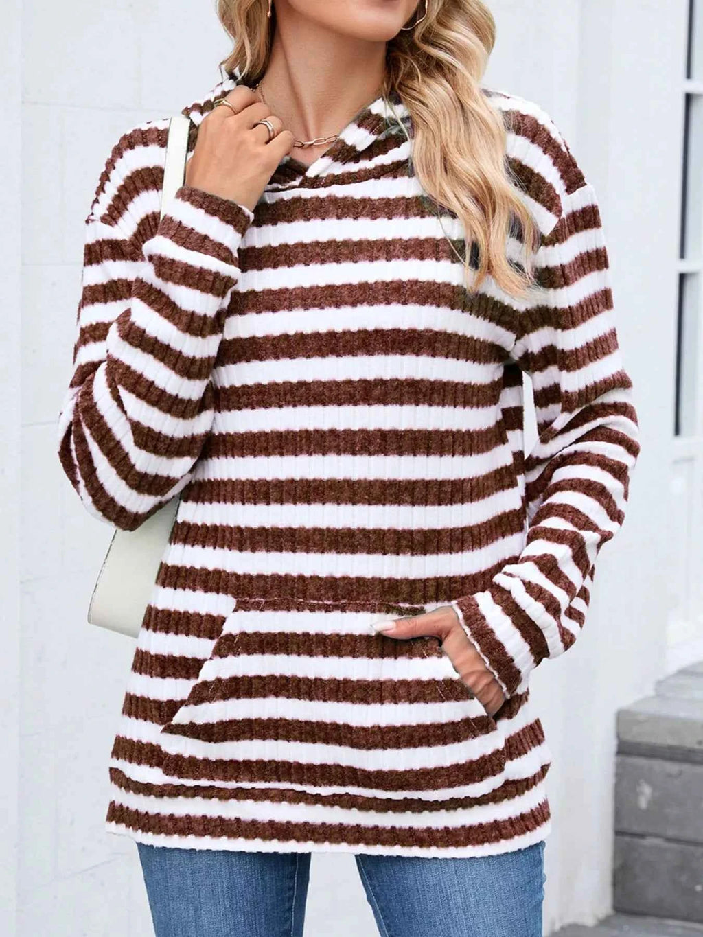 Striped Dropped Shoulder Hoodie 5465262d-a90b-4af1-8150-4416ca4c8fc9-Max-Origin