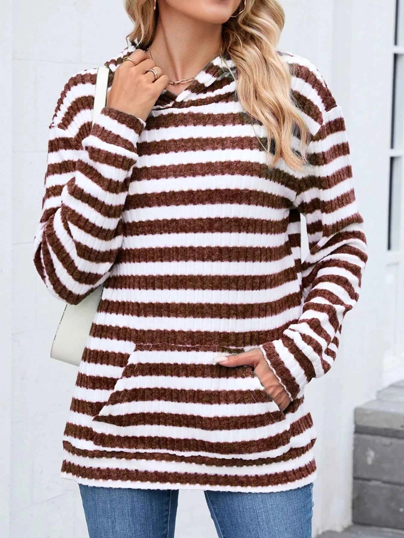 Striped Dropped Shoulder Hoodie 5465262d-a90b-4af1-8150-4416ca4c8fc9-Max-Origin