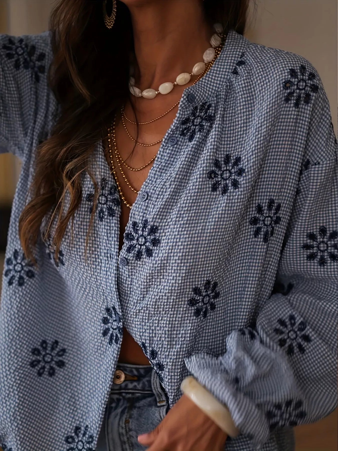 Floral Textured Button Up Shirt 5468f43916b14bc68b5f7f32e32f2081-Max-Origin