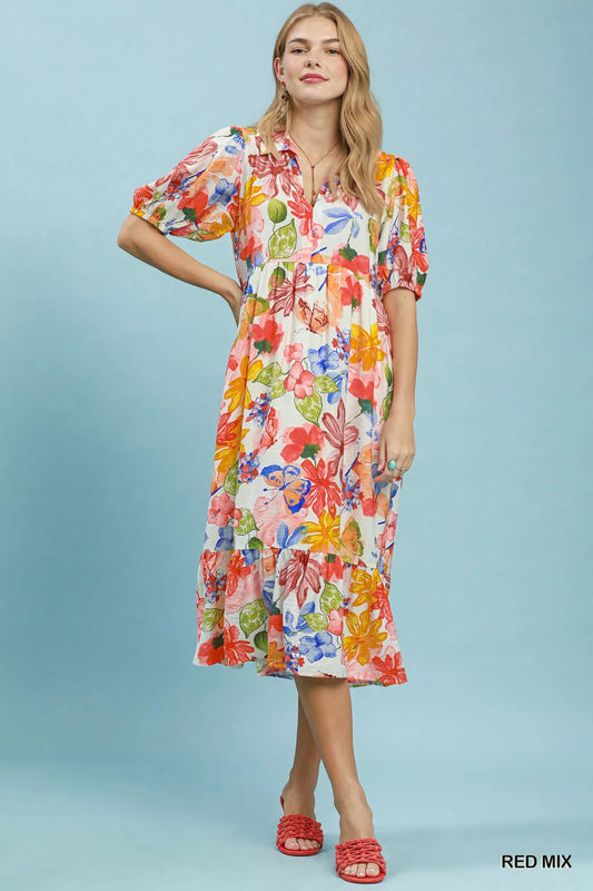 Watercolor Floral Tiered Midi Dress 546b09da-ddf6-4ae9-94de-9f13581f30e2-Max-Origin