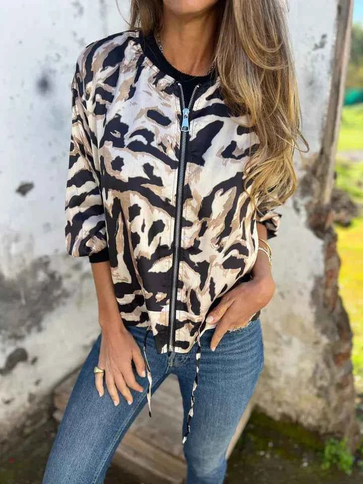 Full Size Animal Print Lightweight Zip Up Jacket Plus Size 546ce5e5-2dc0-49a5-8a45-e12691080239-Max-Origin