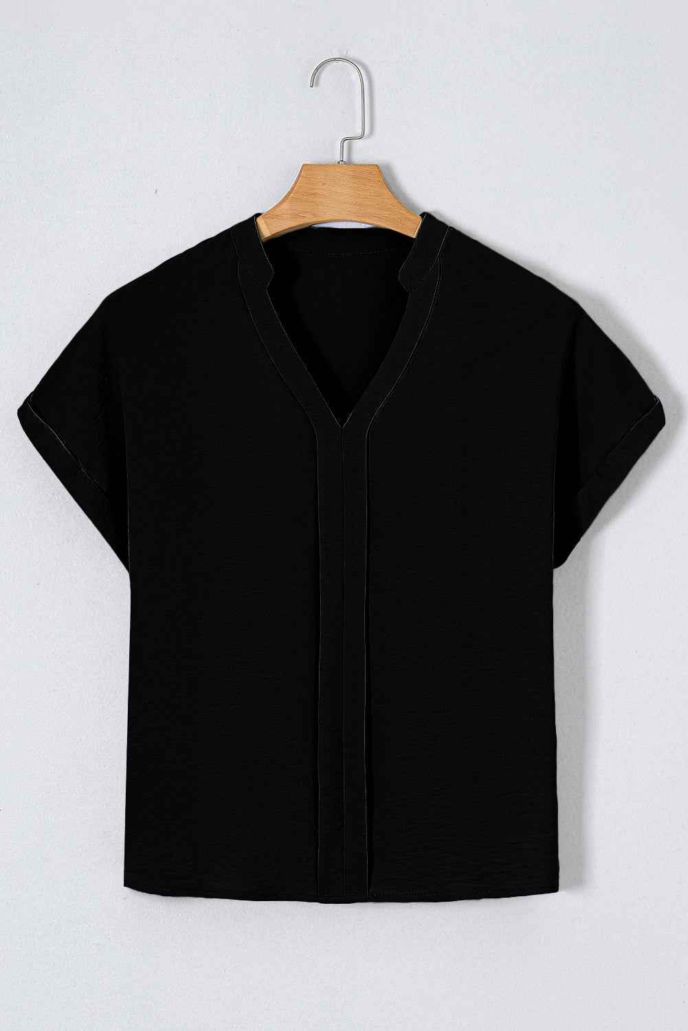 White Notched Neck Batwing Sleeve Blouse 5499f5c20842151b