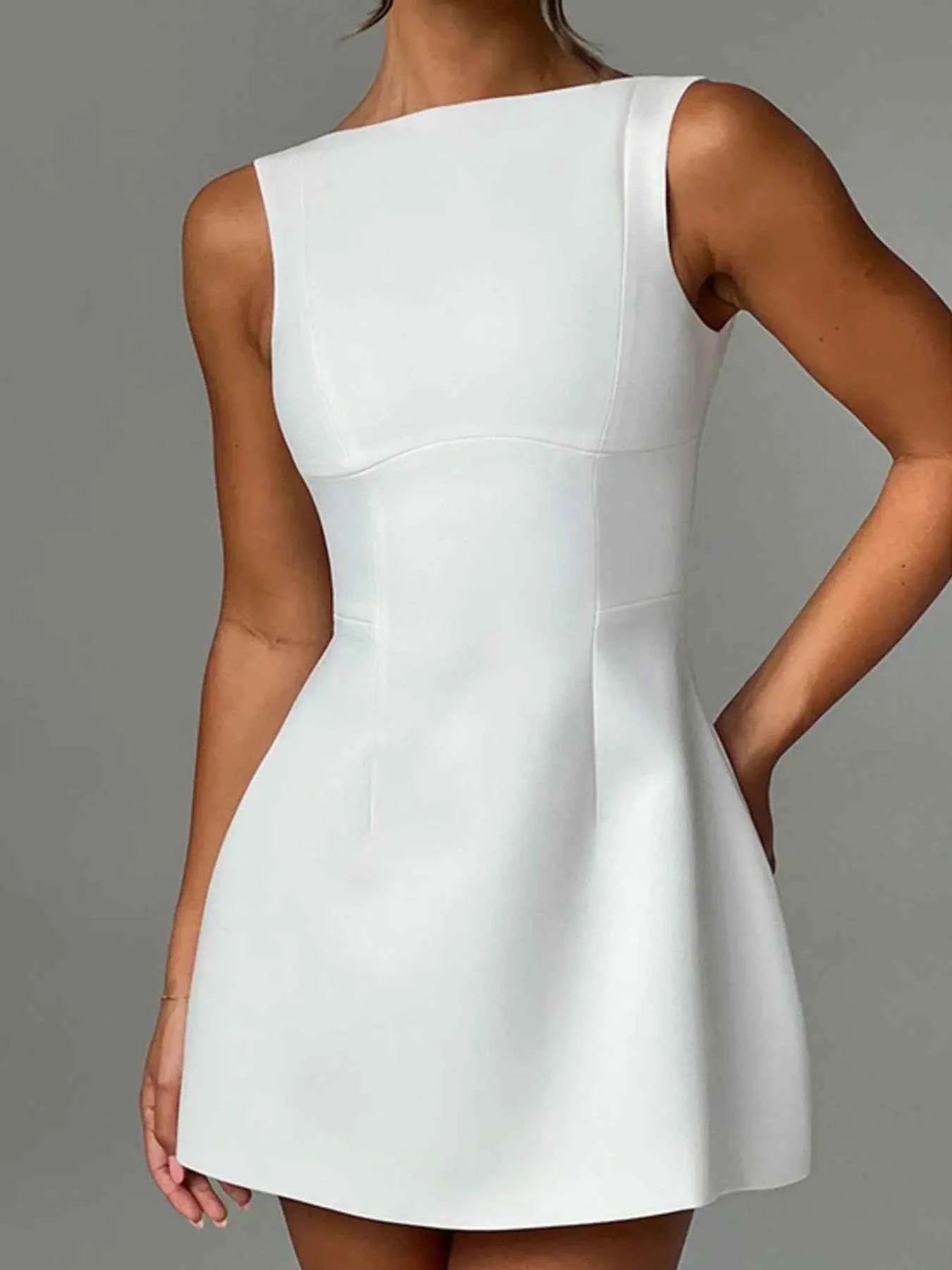 Round Neck Sleeveless Mini Dress 54a64167-42a3-4db5-ba9a-c1d7207374b4-Max-Origin