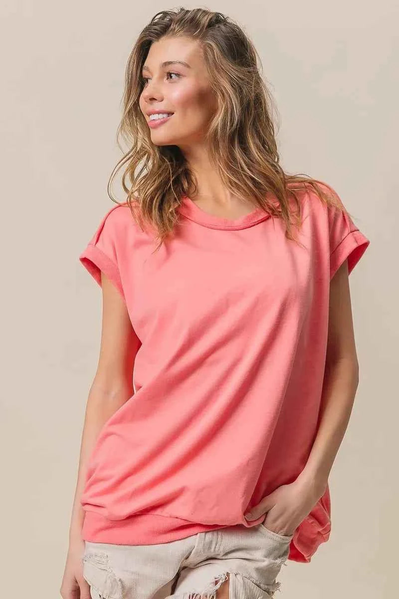 BiBi French Terry Drop Shoulder Basic Top 54a79a9399914d72971a699e5533db81-Max-Origin