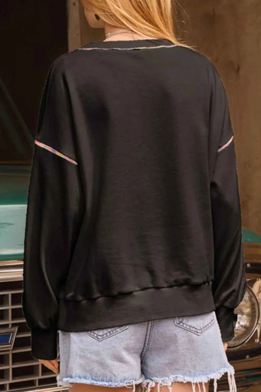 Sequin Pumpkin Round Neck Long Sleeve Sweatshirt 54c308ba-74ae-430e-a29d-7fec3cea2a1f-Max