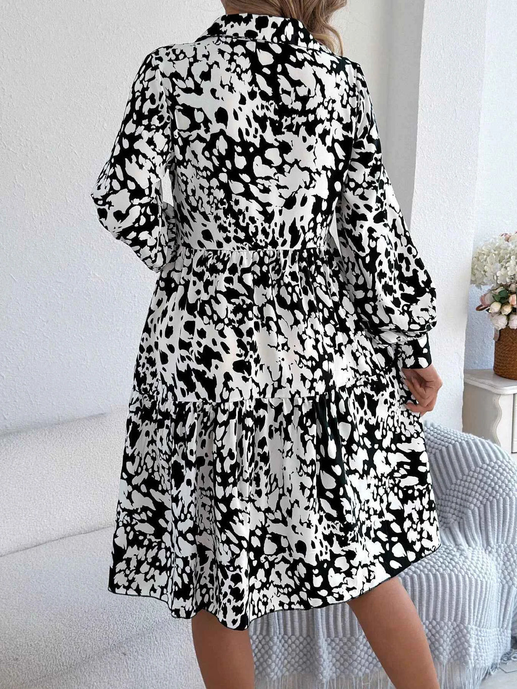 Printed Collared Neck Long Sleeve Dress 54c5282cacaf443b847a3a3d09c1801d-Max-Origin