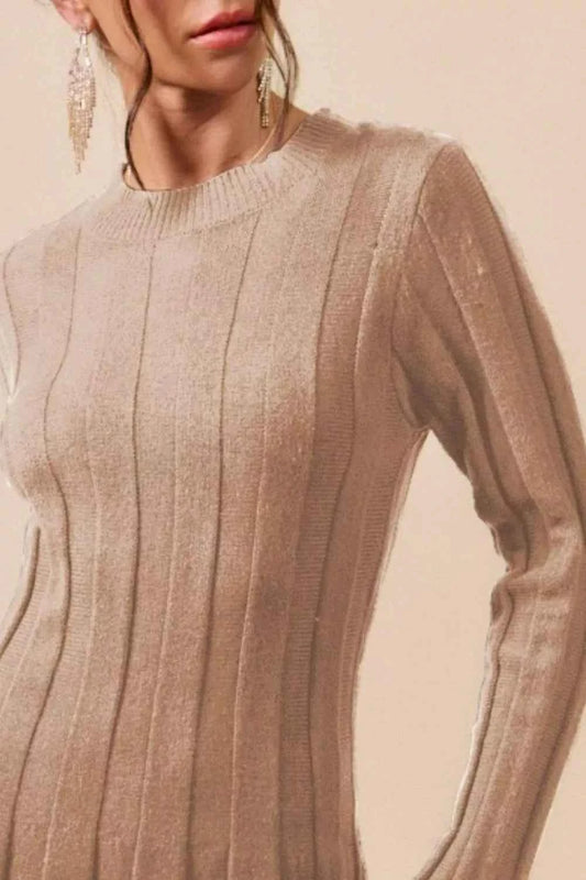 Ribbed Long Sleeve Mini Sweater Dress 54cabefb-618e-4457-875f-bf749f1b64cb-Max-Origin