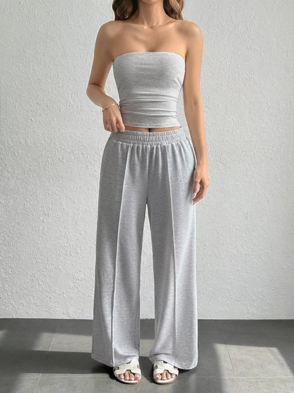 Tube Top and Wide Leg Pants Set 54cf10f594f1484a9ba4d18f86d72a4a-Max-Origin