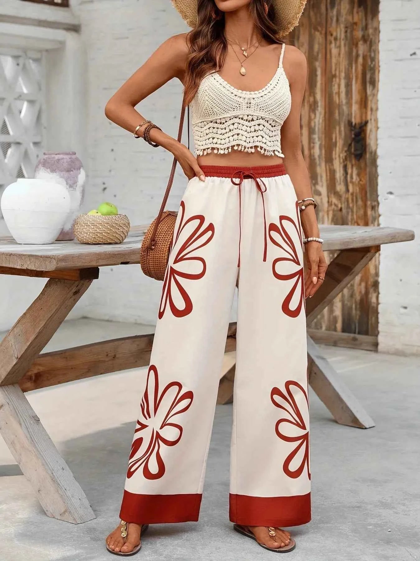 Floral Drawstring Wide Leg Pants 54e5ec360c0a42a8aee5fe4297163345-Max-Origin