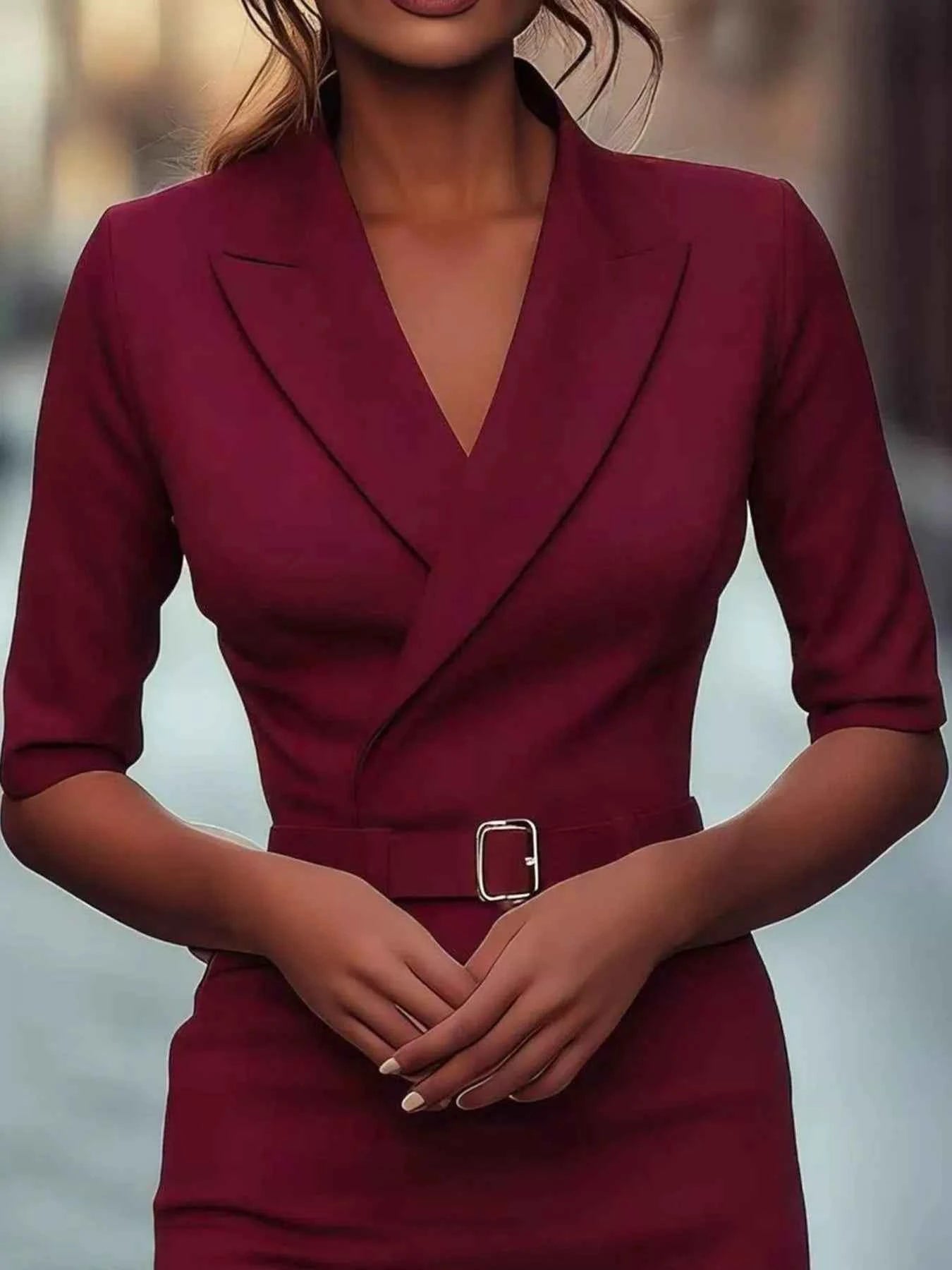 Surplice Half Sleeve Dress 54ec5b63-1e4c-4929-b55c-3ecc19eb1539-Max-Origin