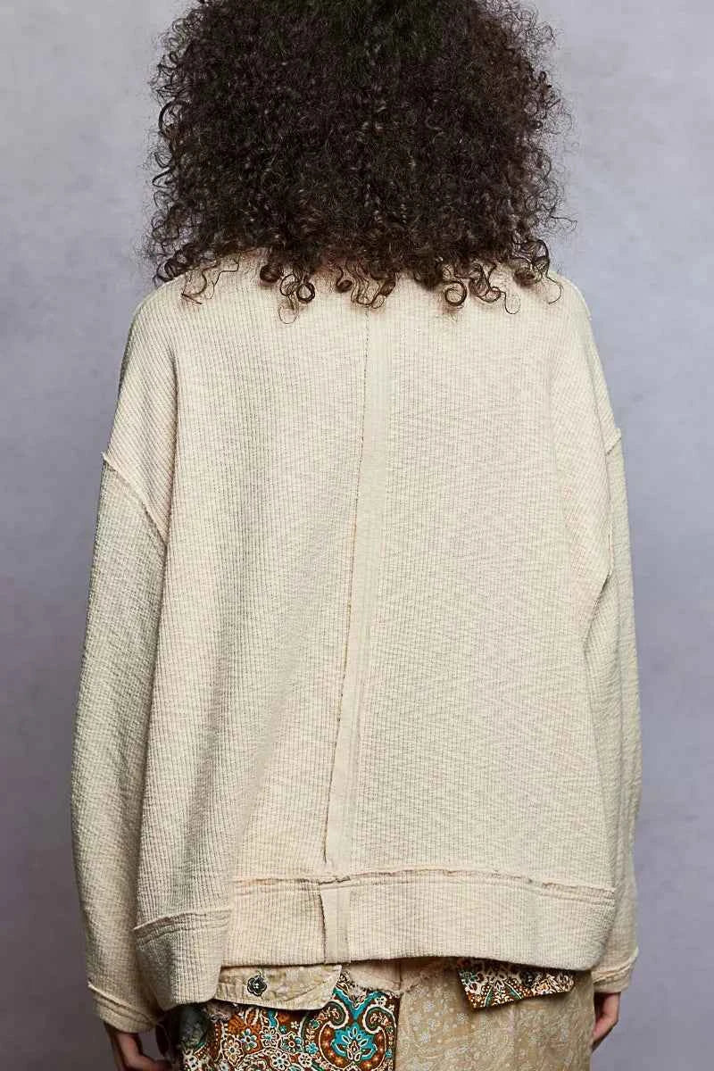 POL Balloon Sleeve Oversized Ribbed Top with Floral Pattern Contrast 54f10419-3691-49e9-bf92-2b7bbcf12dcd-Max-Origin