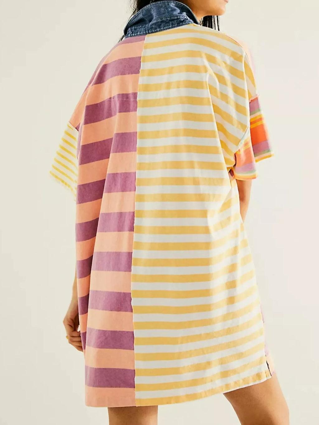 Striped Oversized Half Button Shirt Dress 54f99a6a-2b97-4bf0-bcf5-57772c308e61-Max-Origin