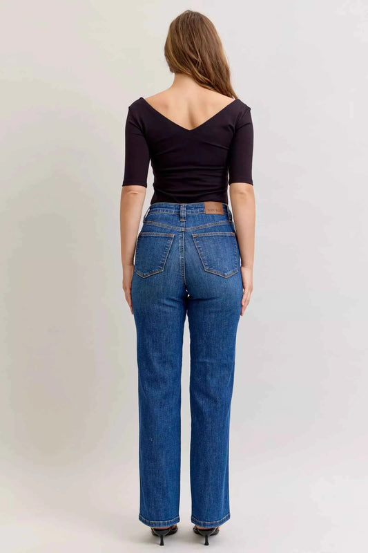 High Waist Tummy Control Straight Jeans 550c97cc-d18e-43f4-b25d-078291edf31d-Max-Origin