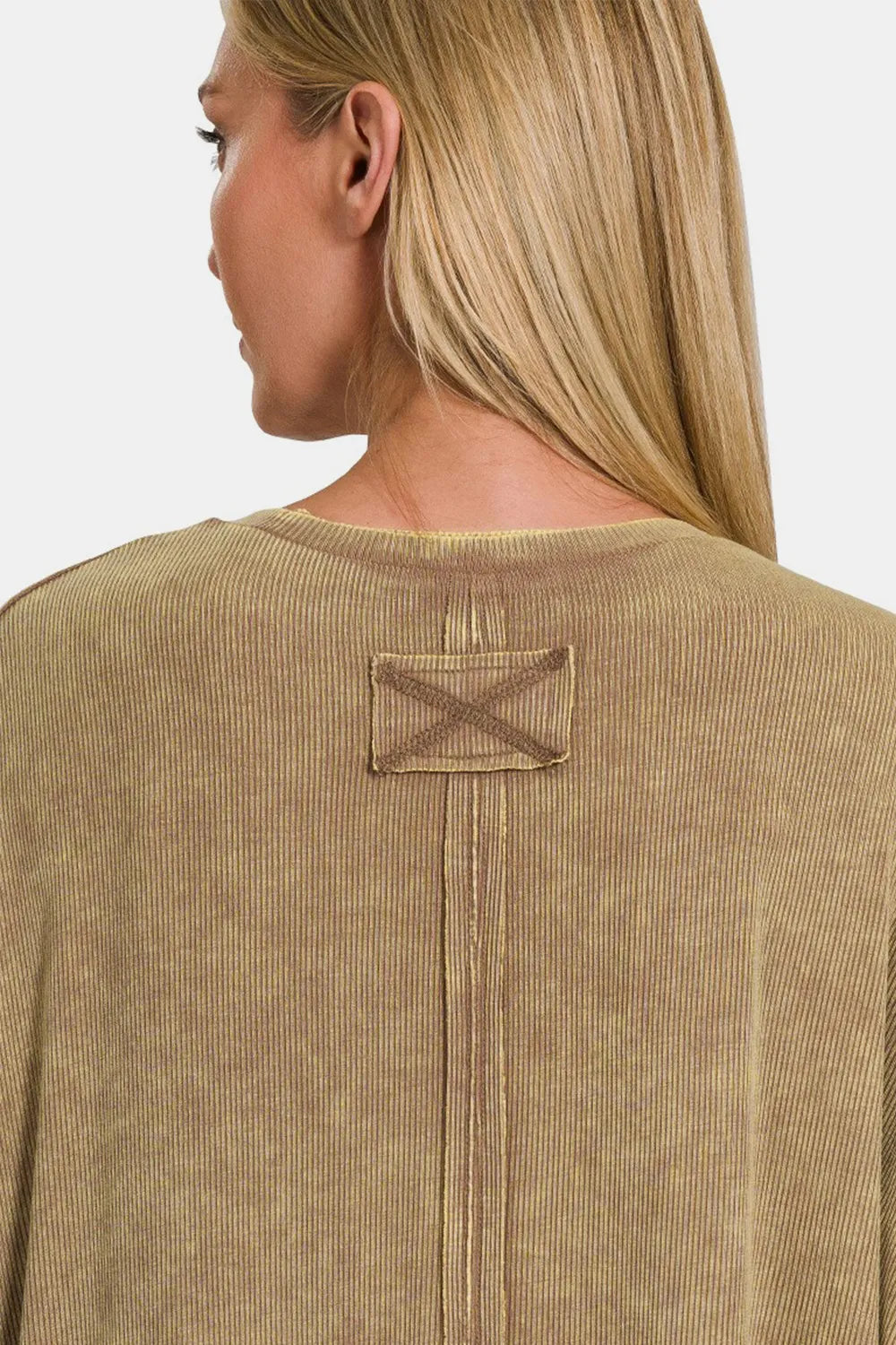 Zenana Ribbed Round Neck Drop Shoulder T-Shirt 551456c0-ac30-4cd8-a798-af5c53424fcd-Max
