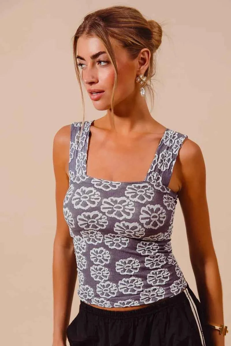 SO ME Two Tone Floral Seamless Tank Top 55150e655f4e478fa4074a53a36d632b-Max-Origin