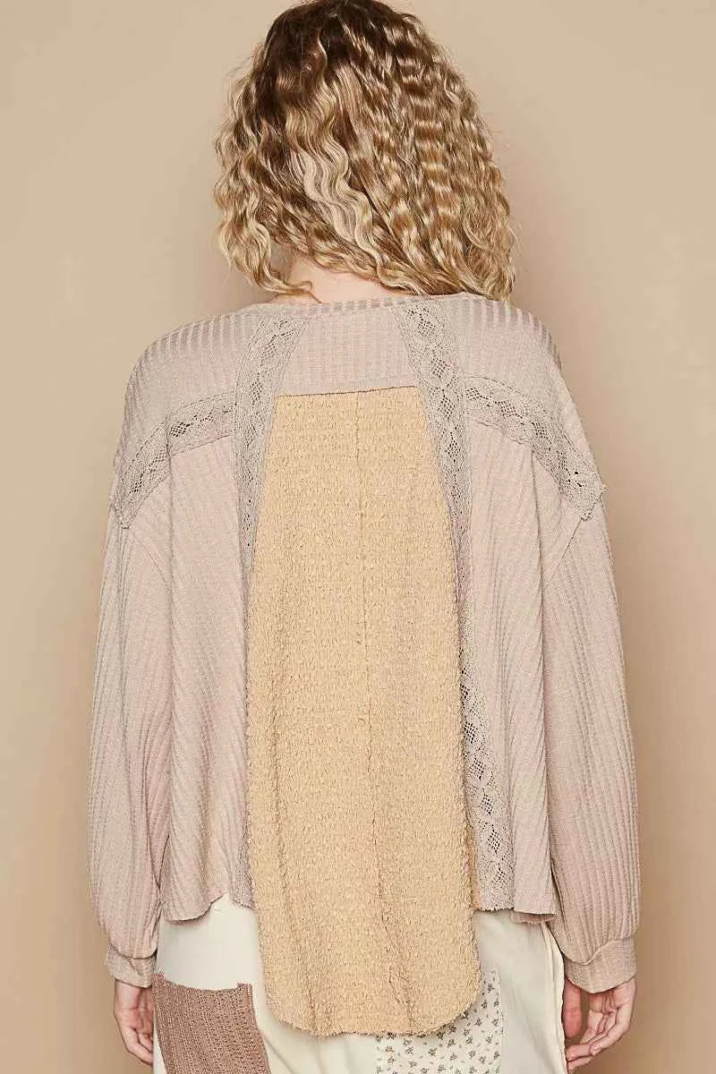 POL Round Neck Lace Detail Oversized Fit Top 551a6ae5-8e48-4d97-a41c-7934145d41dc-Max-Origin