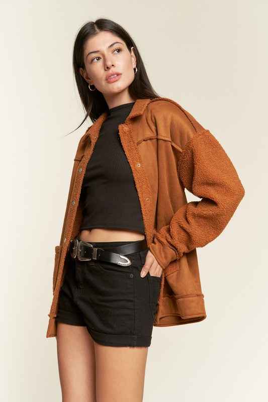 FAUX FUR AND SUEDE JACKET JJO5028 552b8cd3-4a46-4c50-ae1a-c968e1503a16