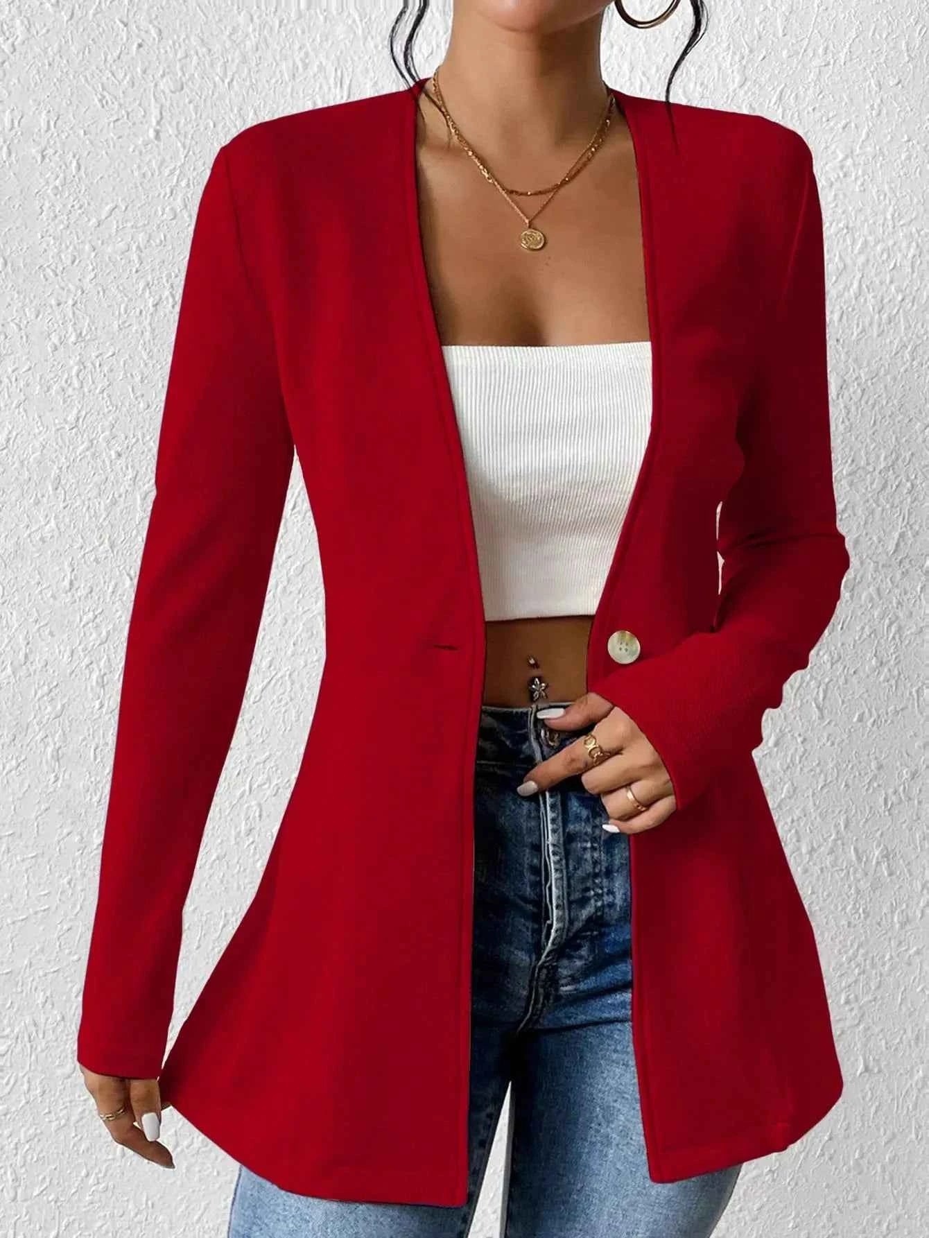 One Button Long Sleeve Blazer 5530280e-b56e-45bf-a6f8-52d775be957a-Max-Origin