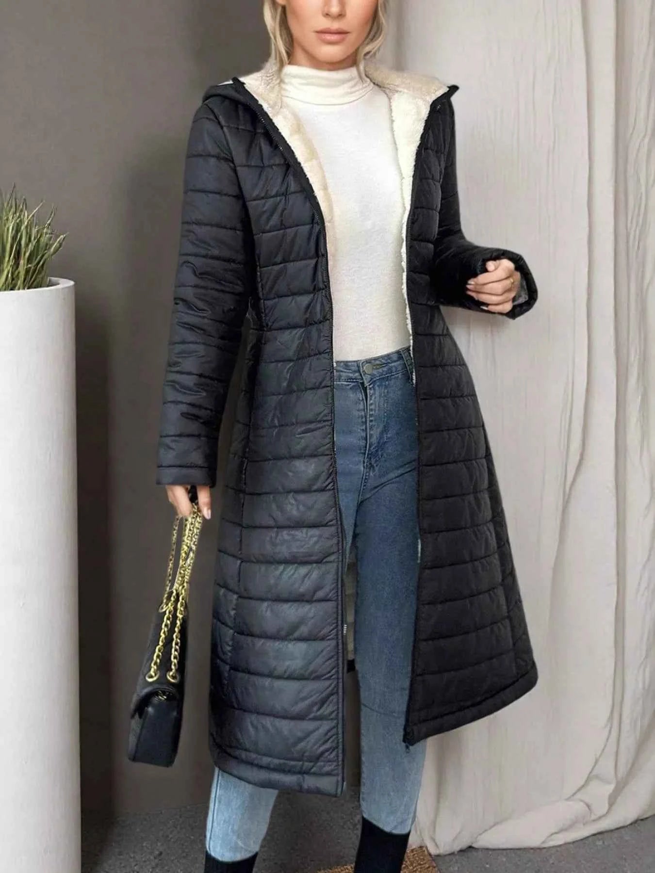 Zip Up Quilted Hooded Puffer Coat 553af4746206485d9e70197b6caf71f9-Max-Origin