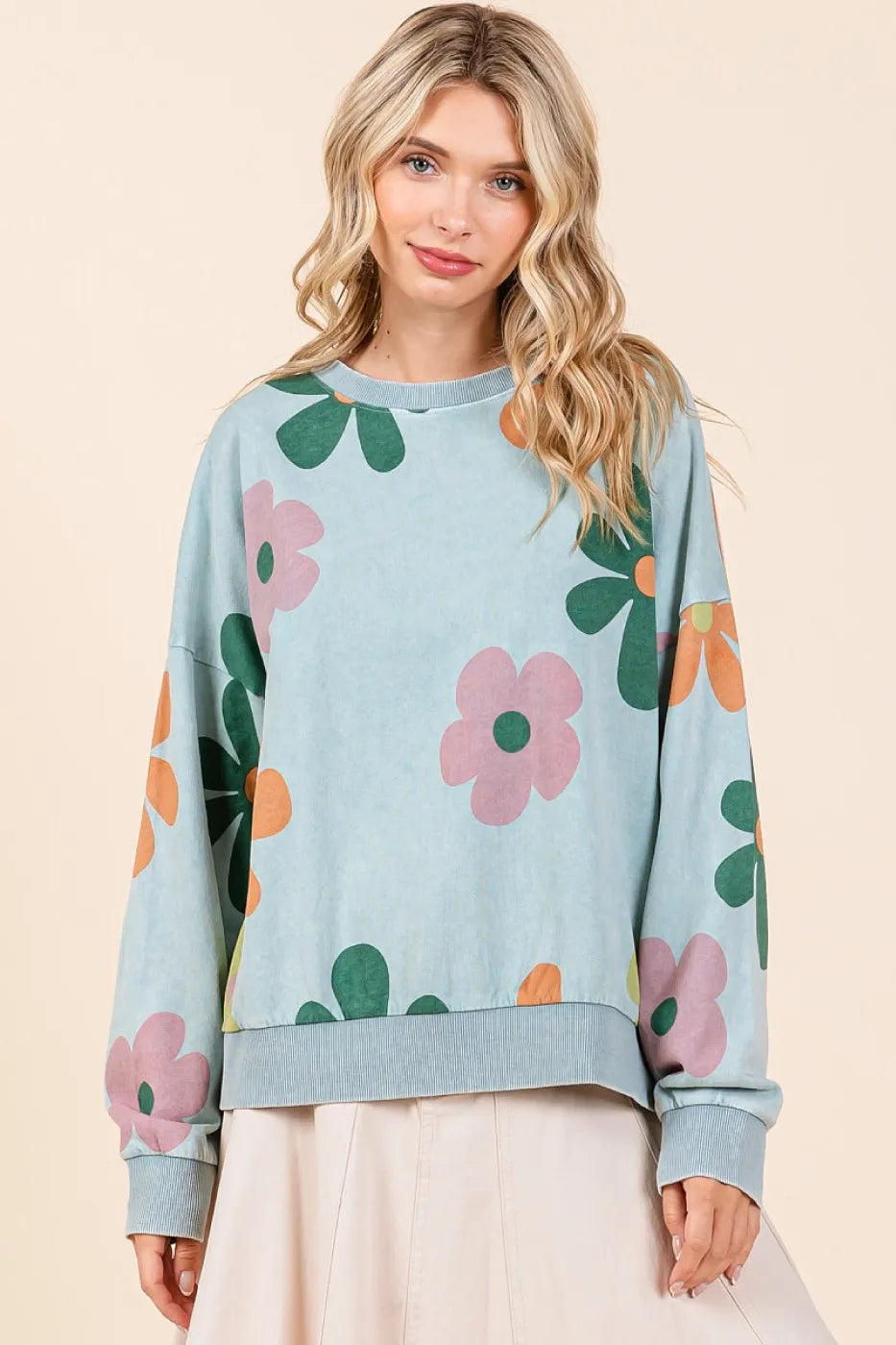 Mittoshop Mineral Wash Flower Print French Terry Sweatshirt 5546cd19f5a3469086533cc35c8c70a1-Max-Origin