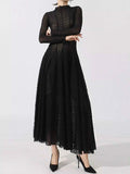 Lace Mock Neck Long Sleeve Dress Black One Size 555799b9-ea37-4e19-b988-bbfa0ee657d6-Max-Origin