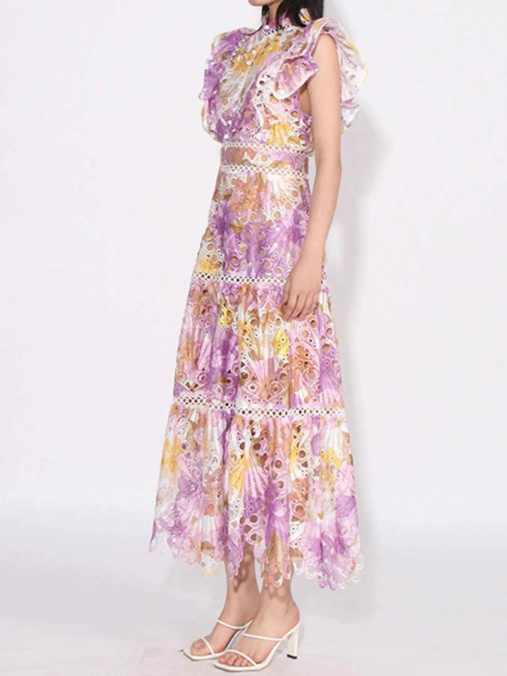 Ruffled Hollow Out Tiered Midi Dress 55581042-bab3-4cdf-806e-e35f3216a58c-Max-Origin