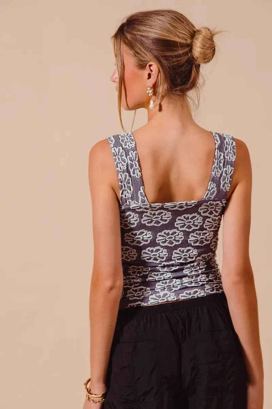 Two Tone Floral Seamless Tank Top 555e4d3bbe7046efa6df30a3938191cd-Max-Origin