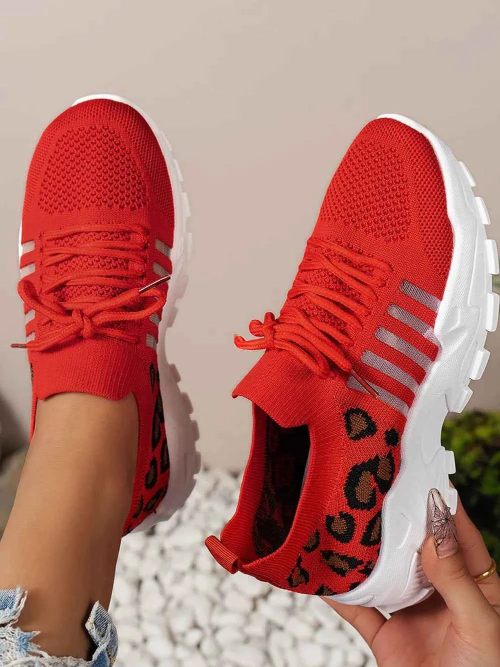 Cutout Leopard Lace Up Mesh Athletic 556df1b4-7798-4a6b-8da6-63faa7c10f9b-Max