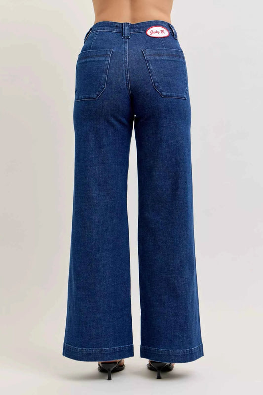 High-Waisted Retro Wide Jeans with Patch Pkts & Twisted Seams 556f4a79-5f5e-4f5f-80f0-9c87398d2e28-Max-Origin