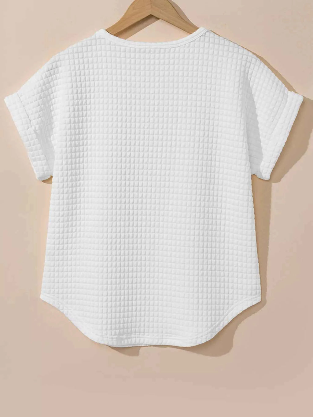 Plus Size Textured Round Neck Short Sleeve Top 5574d363a2b7486d83defe9058d2587a-Max-Origin