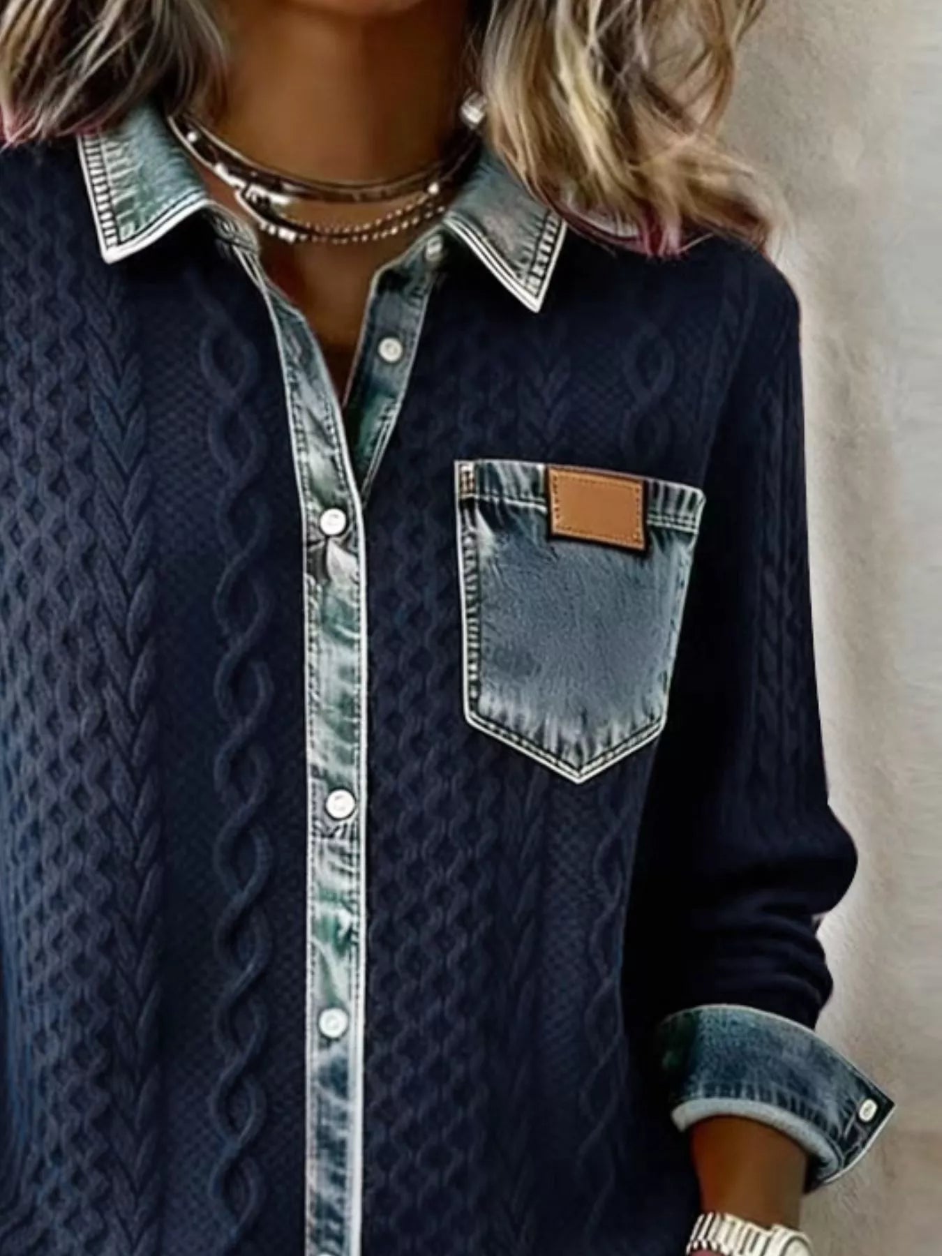 Denim Trim Cable Knit Cardigan 557c9a21-4f79-4de0-aadb-e1cab523b2c3-Max-Origin