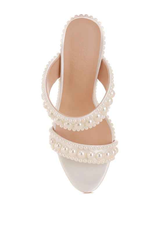 Ambrin Pearl Embellished Slip On Stiletto Heels 557e8eb6-b66f-4c38-9b6e-6b3084d7683b