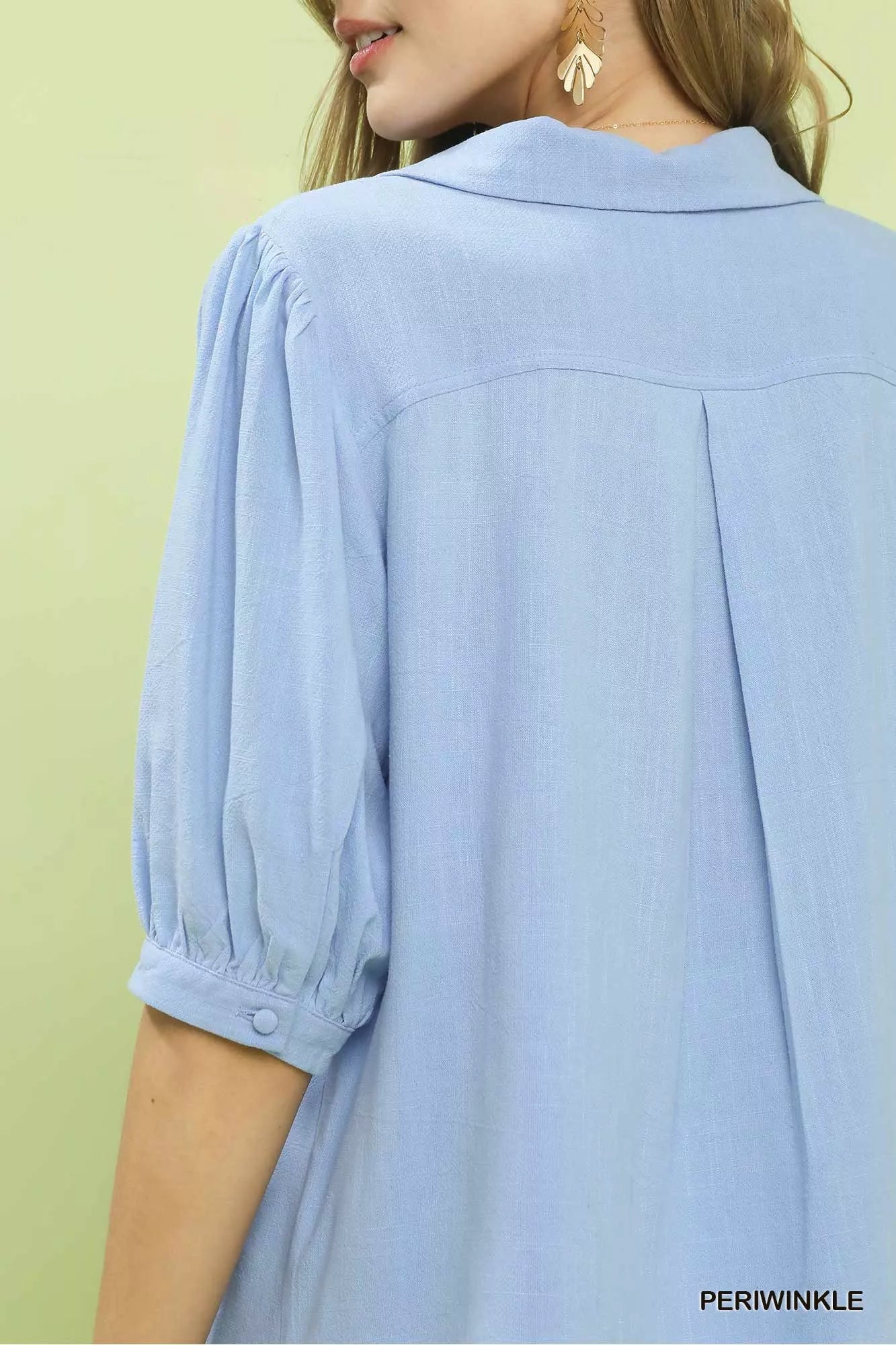 Umgee Mixed Media V-Neck Print Blouse 5583300c-1a18-451d-af11-b1d2ae4f8fd4-Max-Origin