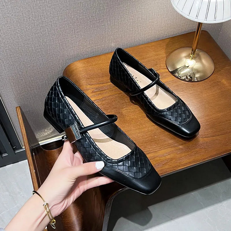 Square Toe Flats Loafers Black 5585b1fc-a470-48d4-a9e4-801ffff586d5-Max