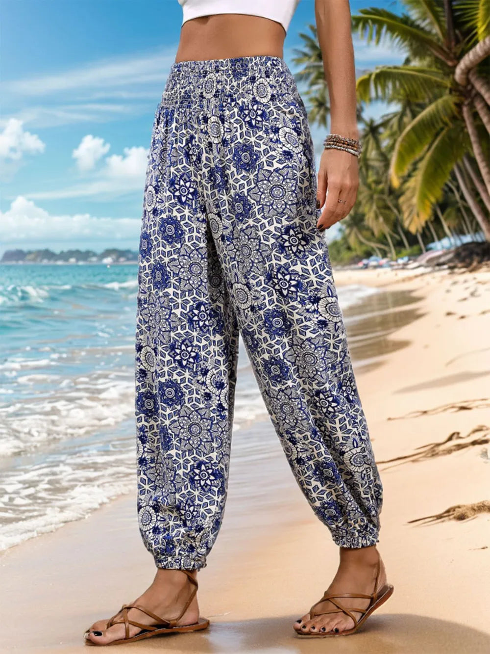 Perfee Printed Elastic Waist Pants 55929622-fb1c-4892-8374-fdc0b8d9cda2-Max