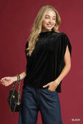 Umgee Velvet Mock Neck Sleeveless Blouse Black 559d53a0-c0b3-49b8-8bbf-8c262d63824f-Max-Origin
