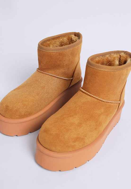 Derta Soft Microfiber Snow Boots Tan 55ab3aa2-732b-4627-879f-61c0c5f6a5ac