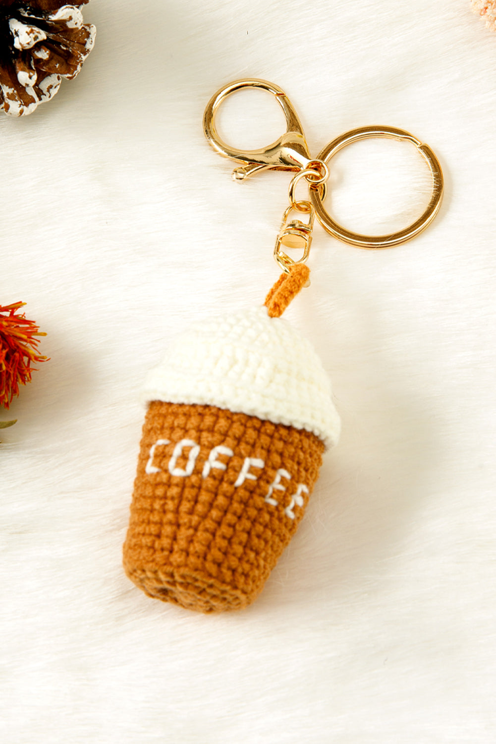 Thai Curry Knit Coffee Pendant Keychain 55ab3d2c2be50dba
