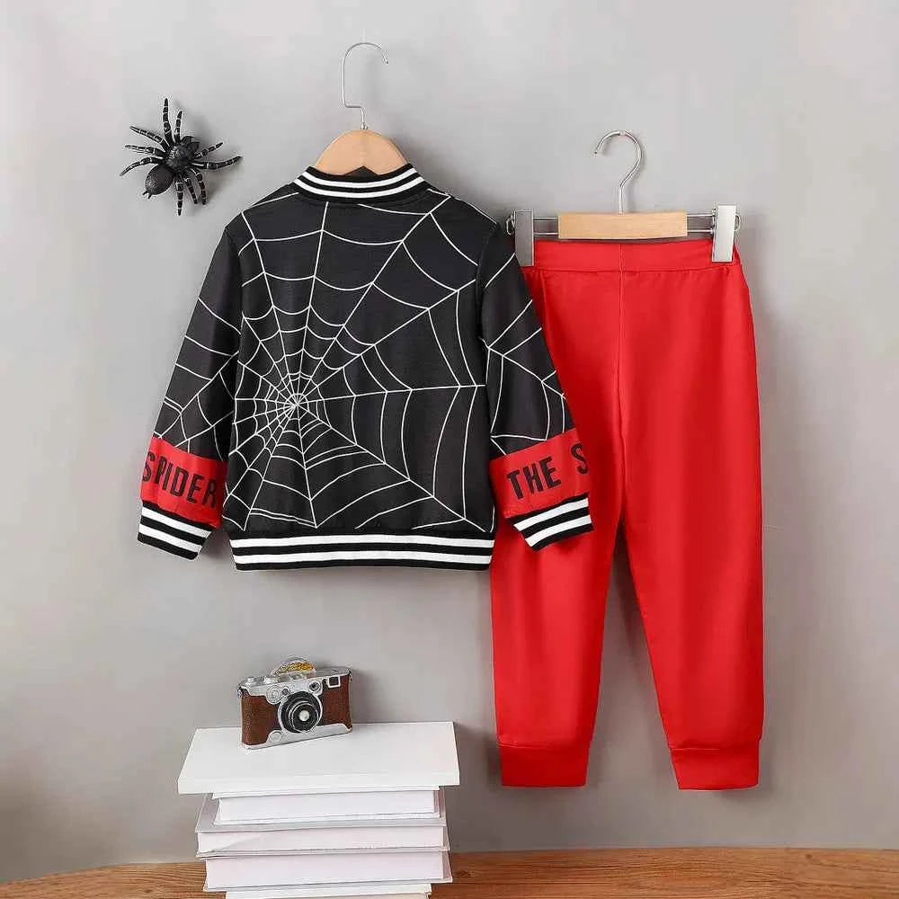 Spider Baseball Collar Top and Pants Set 55abcac9a31b4decb7fcab91e1809dfb-Max