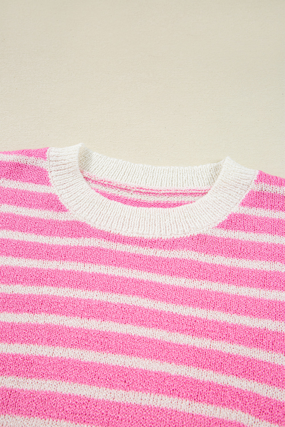 Multicolour Colorblock Striped Patchwork Dolman Sleeve Slit Sweater 55df6e7d2d4dcb33