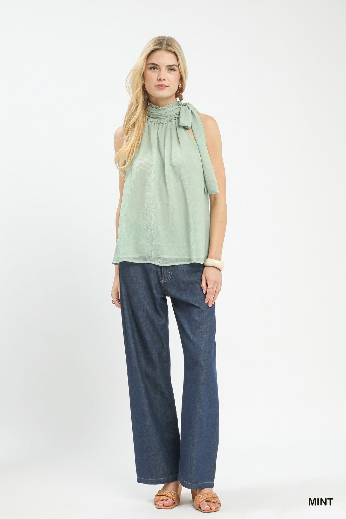 Umgee Halter Tie Neck Sleeveless Chiffon Top 55e575fa-902d-49a3-bbe9-2c86191bd5a1-Max