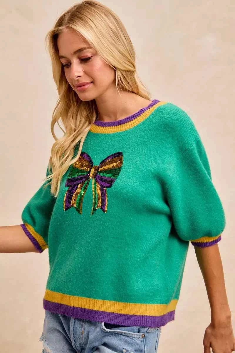BiBi Mardi Gras Sequin Ribbon Patched Sweater 55e66728c1d04052a57ec6c581c562a3-Max-Origin