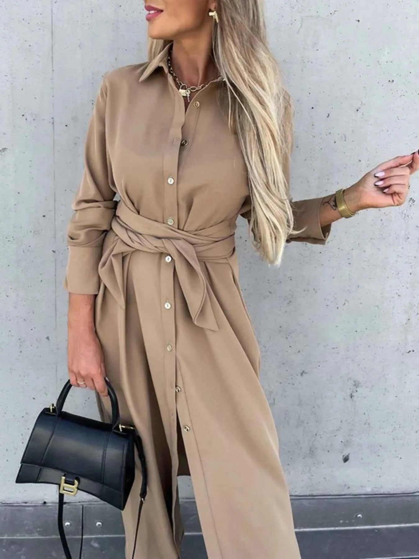 Button Front Long Sleeve Shirt Dress 55e8b669-ab12-4da2-95b5-3e862b960050-Max-Origin